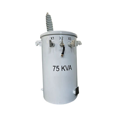 kopen 75kva enkelfasige paal gemonteerde distributie transformator olie ondergedompeld 13,2KV tot 240V online vervaardiging
