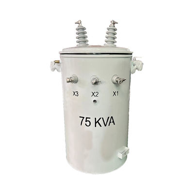 kopen Eenfasige paal gemonteerd Step Up Olie Power Elektrische transformator Dubbele Winding 34.5kv 75kva online vervaardiging