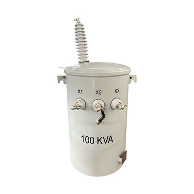 kopen 100KVA enkelfasige paal gemonteerde distributietransformator Dubbele spanning Stap naar beneden 34,5KV tot 120V online vervaardiging