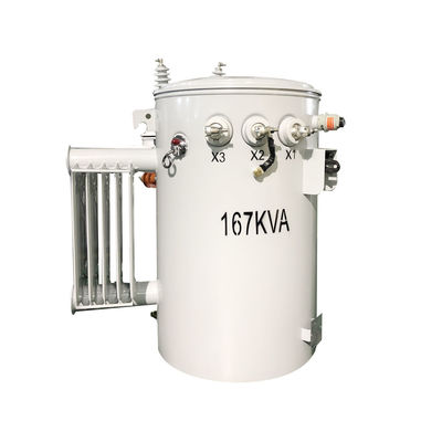 kopen 167kva Transformator met enkele fase, op een paal gemonteerd, CSP-type, ondergedompelde distributie met olie, stap omlaag 4160v tot 480v online vervaardiging