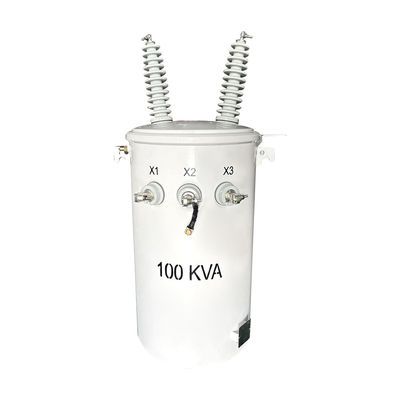 kopen 100KVA Eénfasige overhoofdeverdelingstransformator olie ondergedompeld 34500V Tot 120V online vervaardiging