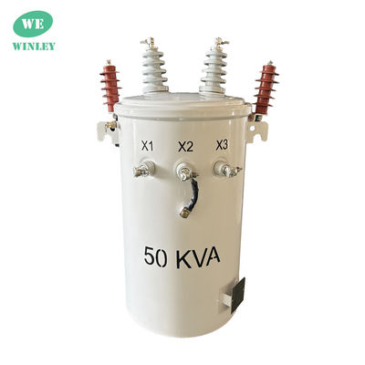 kopen 50kva Single Phase Pole Mounted Transformer Olie Ondergedompeld 12.47KV 304SS ANSI / IEEE C57 online vervaardiging