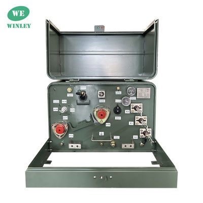 kopen 25kva enkelfasige pad gemonteerde transformator Olie ondergedompelde distributietransformator 13800V Voor montage buiten op pads online vervaardiging