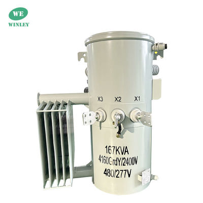 kopen 167Kva Single Phase Pole Mounted Transformer Step Down 12.47KV Olie ondergedompeld ANSI IEEE DOE 2016 Standards Power Overhead Distribution Transformer online vervaardiging