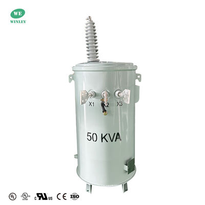 kopen 50 KVA transformer met een enkele fase, op een paal gemonteerde distributie 34500V tot 120V ANSI IEEE UL gecertificeerde fabrikanten online vervaardiging