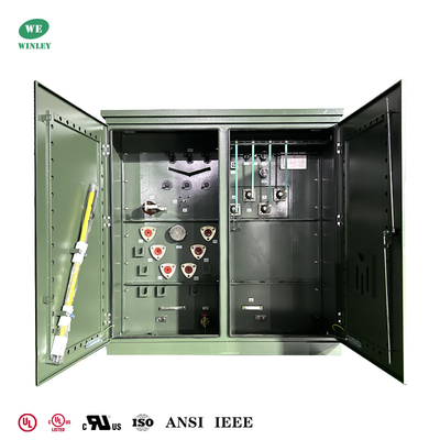 kopen UL vermeld 1500Kva Driefasige Pad gemonteerde transformator Verdeling van het stroomsysteem Meerdere spanning 13,8KV 13,2KV 12,47KV tot 480V ASNI-normen online vervaardiging