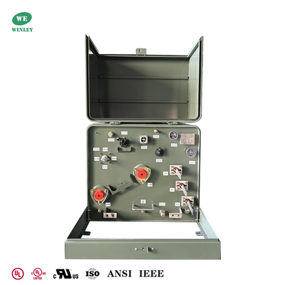 kopen 75 kVA eenfase pad-gemonteerde distributietransformator stroomverdeling lusvoeding 13800V naar 240V met UL/cUL-certificering online vervaardiging