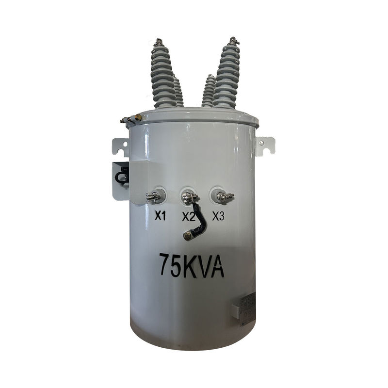 75kva Single Phase Electrical Pole Mounted Type Distribution Transformer 34500V To 240V