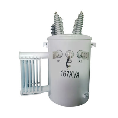 167kva enkelfasige overhoofdstaaf gemonteerde distributievermogenstransformer 12kv