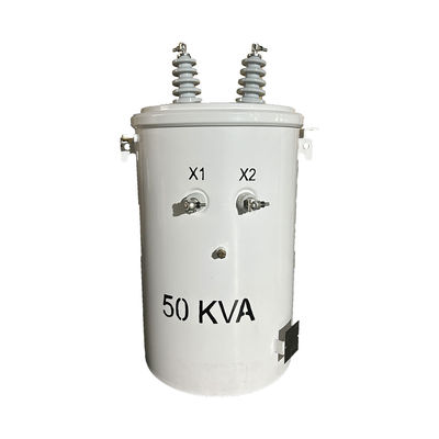 50KVA Eénfasige distributiepooltransformer Olie ondergedompeld 12470V Tot 277V