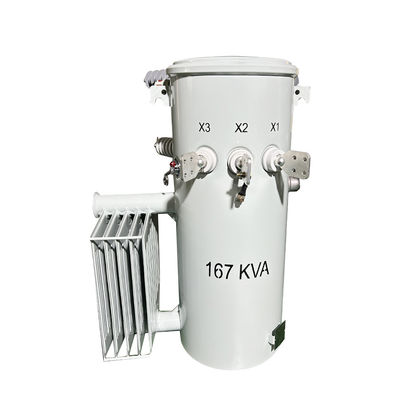 167Kva Transformator met een enkele fase, gemonteerd op een paal, CSP-type Distributie Vloeistof gevuld 100Hz 4160V tot 480V FR3