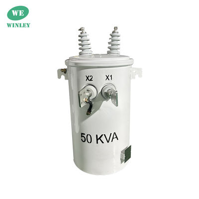 50kva enkelfasige transformator met een paal op de olie Type distributie 4160V tot 120/240V CSA ANSI/IEEE-normen