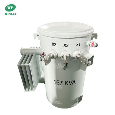 CSP Type 167Kva Eénfasige paal gemonteerde transformator Distributie 4160V Olie ondergedompeld ANSI IEEE CSA Standard 100Hz