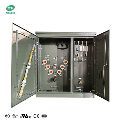 Zonne-energie-transformator 225kva Driefasige pad gemonteerde transformator voor zonne-energie toepassingen Stap Up 208V tot 13.8KV