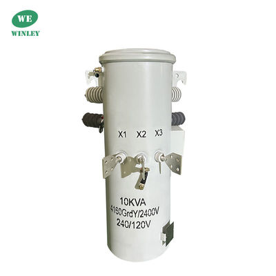 10KVA enkelfasige, op een paal gemonteerde distributietransformator, olie ondergedompeld 4160V