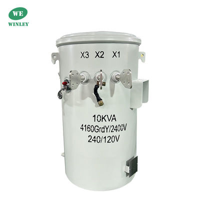 10Kva enkelfasige stroompool gemonteerde transformator olie ondergedompeld 100Hz 4160V fabrikanten