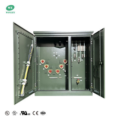 Drie Phse Pad gemonteerde transformator olie ondergedompelde stroomverdeling 150kva 12470v tot 208v Ansi Ieee normen met UL-certificaat