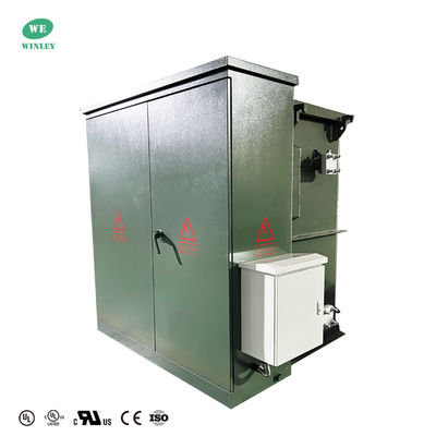 UL-certificering 3750KVA Driefasige pad gemonteerde transformator Liquid-filled Dead Front Loop Feed 34500V tot 480Y277 ANSI C57