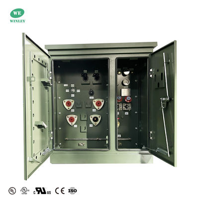 15kVA Eenfasige Opbouwtransformator 200Hz 2400V Lusvoeding CSA ANSI IEEE Standaard Vloeistofgevulde Distributietransformator