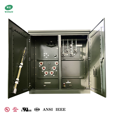 Amerikaanse standaard UL/CUL gecertificeerd 2000Kva Driefasige pad gemonteerde transformator 12470V tot 480V Vloeistof gevulde distributie transformator