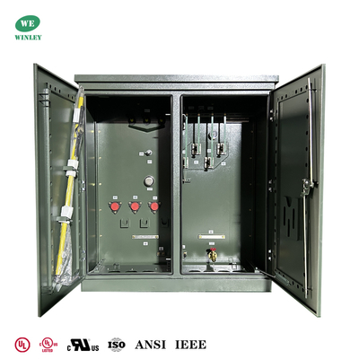 UL-lijst 600Kva 3-fase pad gemonteerde transformator Olie ondergedompeld 34,5KV tot 480V Efficiënte stroomdistributie transformator