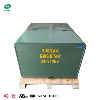 IEEE Standard UL Gecertificeerd 100Kva Single Phase Padmount Type Transformer Loop Feed 12,47KV Tot 240/120V