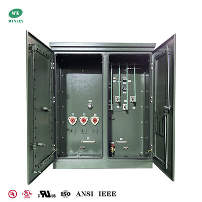 300Kva Driefasen Pad gemonteerde transformator Stroomverdeling 2400V tot 480V UL vermeld