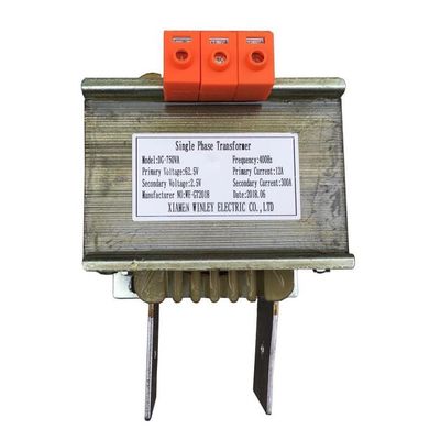 Van het de Enige Fasevoltage van 750VA 300A 12A de Controletransformator 400Hz 62.5V aan 2.5V