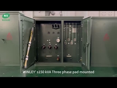 UL vermeld 150Kva 3 fase Pad gemonteerde transformator 12870V tot 208V Radial Feed ASNI IEEE Normen